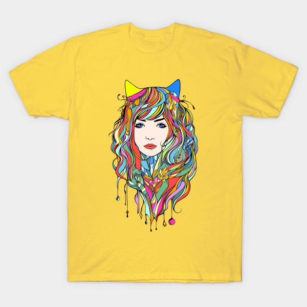 colorful girl T-Shirt by MangMARU
